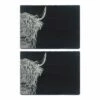 The Just Slate Company Set Of 2 Highland Cow Placemats -HARTS OF STUR Sales JSTMR2HC Just Slate Company Highland Cow Slate Place Mats