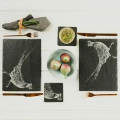 The Just Slate Company Set Of 2 Pheasant Slate Placemats -HARTS OF STUR Sales JSTMR2PH Just Slate Company Pheasant Slate Place Mats 2