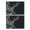 The Just Slate Company Set Of 2 Stag Slate Placemats -HARTS OF STUR Sales JSTMR2S Just Slate Company Stag Slate Place Mats