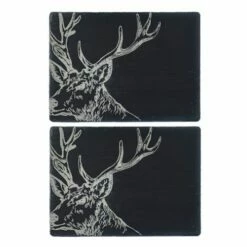The Just Slate Company Set Of 2 Stag Slate Placemats