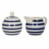 London Pottery Sugar And Creamer Set Blue Bands -HARTS OF STUR Sales JY18LT47 London Pottery Sugar and Creamer Set Blue Bands