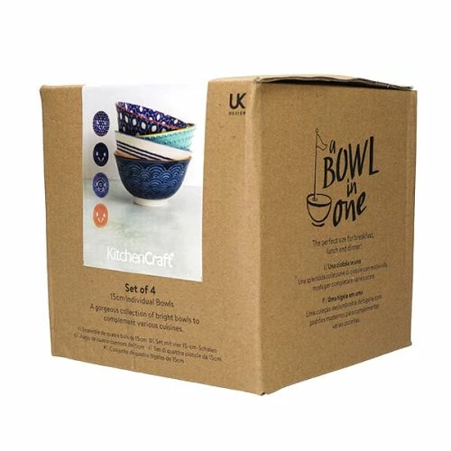 KitchenCraft 15cm Bowl Set Of 4 Blue 6 KitchenCraft 15cm Bowl Set Of 4 Blue - Image 4