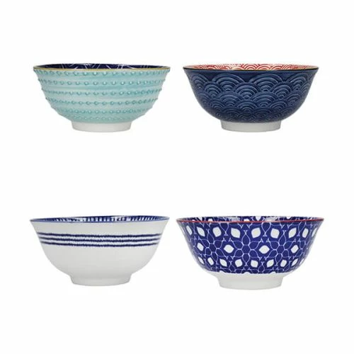 KitchenCraft 15cm Bowl Set Of 4 Blue 3 KitchenCraft 15cm Bowl Set Of 4 Blue