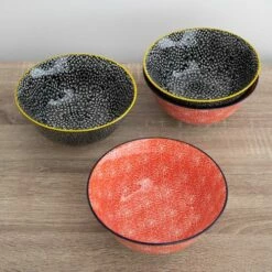 KitchenCraft 15cm Bowl Set Of 4 Red And Black 12 KitchenCraft 15cm Bowl Set Of 4 Red And Black -HARTS OF STUR Sales KCBOWL15PK4RBK Kitchen Craft 15cm Bowl Set of 4 Red And Black 4