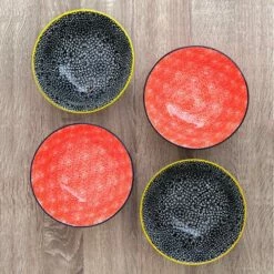KitchenCraft 15cm Bowl Set Of 4 Red And Black 13 KitchenCraft 15cm Bowl Set Of 4 Red And Black -HARTS OF STUR Sales KCBOWL15PK4RBK Kitchen Craft 15cm Bowl Set of 4 Red And Black 5