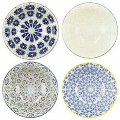 KitchenCraft World Of Flavours Glazed Stoneware Bowl Set Of 4 -HARTS OF STUR Sales KCBOWL15PK4WOF KitchenCraft Glazed Stoneware Bowl Set of 4 World of Flavours 1
