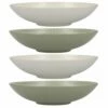 KitchenCraft Green And Cream Ripple 22cm Stoneware Coupe Bowl Set Of 4 -HARTS OF STUR Sales KCBOWL22PK4GRN KitchenCraft Stoneware Coupe 22cm Bowl Set of 4 Green