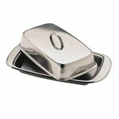 KitchenCraft Stainless Steel Butter Dish And Cover