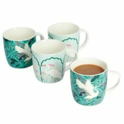 KitchenCraft Barrel Mug Set Of 4 Exotic Crane -HARTS OF STUR Sales KCMBARCRANE4PC Kitchen Craft Barrel Mug Set Of 4 Exotic Crane 2