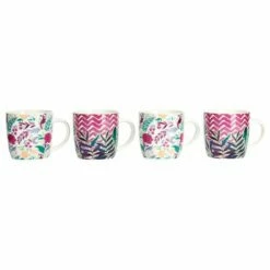 KitchenCraft Barrel Mug Set Of 4 Exotic Floral -HARTS OF STUR Sales KCMBAREXFL4PC Kitchen Craft Barrel Mug Set Of 4 Exotic Floral 1