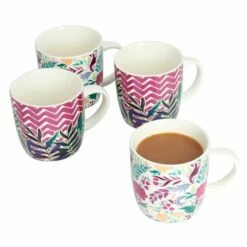 KitchenCraft Barrel Mug Set Of 4 Exotic Floral -HARTS OF STUR Sales KCMBAREXFL4PC Kitchen Craft Barrel Mug Set Of 4 Exotic Floral 2