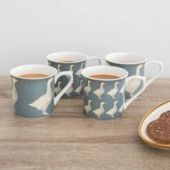 KitchenCraft Fluted Mug Set Of 4 Geese -HARTS OF STUR Sales KCMFLTGEES4PC Kitchen Craft Fluted Mug Set Of 4 Geese 5