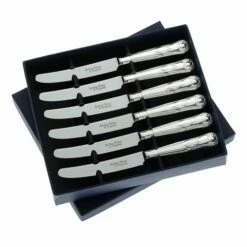 Arthur Price Of England Sovereign Silver Set Of Six Tea Knives Kings