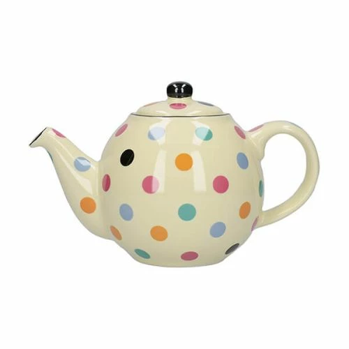 London Pottery Globe 2 Cup Teapot Ivory Multi Spot 3 London Pottery Globe 2 Cup Teapot Ivory Multi Spot