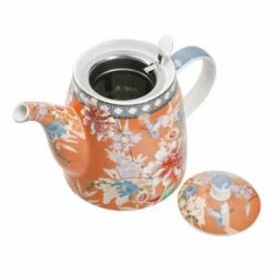 London Pottery Bell Teapot 1L Coral Floral -HARTS OF STUR Sales LPBLTPOT1LCOR London Pottery Bell Teapot 1L Coral Floral 2