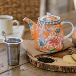 London Pottery Bell Teapot 1L Coral Floral -HARTS OF STUR Sales LPBLTPOT1LCOR London Pottery Bell Teapot 1L Coral Floral 4