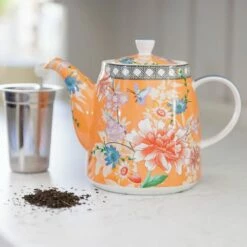 London Pottery Bell Teapot 1L Coral Floral -HARTS OF STUR Sales LPBLTPOT1LCOR London Pottery Bell Teapot 1L Coral Floral 5