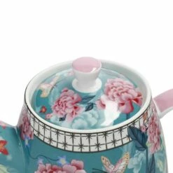 London Pottery Bell Teapot 1L Teal Floral -HARTS OF STUR Sales LPBLTPOT1LTEL London Pottery Bell Teapot 1L Teal Floral 1