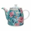 London Pottery Bell Teapot 1L Teal Floral -HARTS OF STUR Sales LPBLTPOT1LTEL London Pottery Bell Teapot 1L Teal Floral