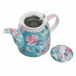 London Pottery Bell Teapot 1L Teal Floral -HARTS OF STUR Sales LPBLTPOT1LTEL London Pottery Bell Teapot 1L Teal Floral 2