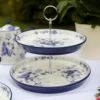 London Pottery Blue Rose Cake Stand -HARTS OF STUR Sales LPBRCAKESTANDBLU London Pottery Blue Rose Cake Stand Cornflower