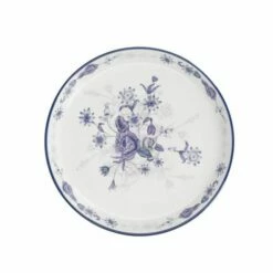 London Pottery Blue Rose Cake Plate