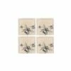 The Just Slate Company Set Of 4 Bee Linen Coasters -HARTS OF STUR Sales LTC4B Just Slate Company Bee Linen Coasters