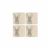 The Just Slate Company Set Of 4 Hare Linen Coasters -HARTS OF STUR Sales LTC4H Just Slate Company Hare Linen Coasters