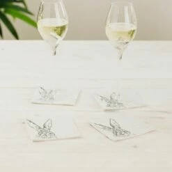 The Just Slate Company Set Of 4 Hare Linen Coasters 7 The Just Slate Company Set Of 4 Hare Linen Coasters -HARTS OF STUR Sales LTC4H Just Slate Company Hare Linen Coasters 2