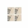 The Just Slate Company Set Of 4 Highland Cow Linen Coasters -HARTS OF STUR Sales LTC4HC Just Slate Company Highland Cow Linen Coasters