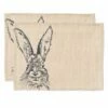 The Just Slate Company Set Of 2 Hare Linen Placemats -HARTS OF STUR Sales LTTM2H Just Slate Company Hare Linen Place Mats