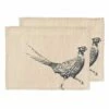 The Just Slate Company Set Of 2 Pheasant Linen Placemats -HARTS OF STUR Sales LTTM2PH Just Slate Company Pheasant Linen Place Mats