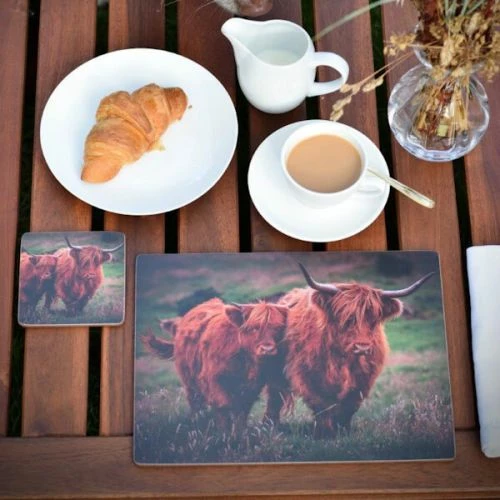 Rural Roots Highland Cows Placemat Pack Of 4 5 Rural Roots Highland Cows Placemat Pack Of 4 - Image 3