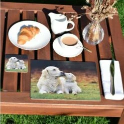 Rural Roots Golden Retrievers Placemat Pack Of 4 -HARTS OF STUR Sales PMO2608X4 Rural Roots By Tradestock Golden Retrievers Placemat Pack Of 4 2