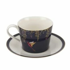 Sara Miller Chelsea Collection Navy Tea Cup & Saucer -HARTS OF STUR Sales SMCN78924 XG Sara Miller Chelsea Collection Tea Cup And Saucer Navy 2