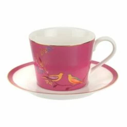 Sara Miller Chelsea Collection Pink Tea Cup & Saucer