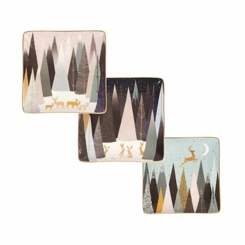 Sara Miller Frosted Pines Collection Set Of 3 Square Dishes 3 Sara Miller Frosted Pines Collection Set Of 3 Square Dishes