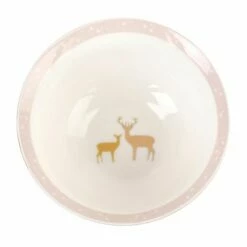 Sara Miller Frosted Pines Collection Deer Candy Bowl -HARTS OF STUR Sales SMFPD79010 XG Sara Miller Frosted Pines Collection Candy Bowl Deer 2
