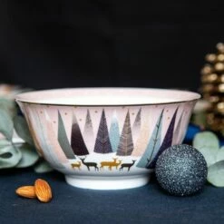 Sara Miller Frosted Pines Collection Deer Candy Bowl -HARTS OF STUR Sales SMFPD79010 XG Sara Miller Frosted Pines Collection Candy Bowl Deer 4