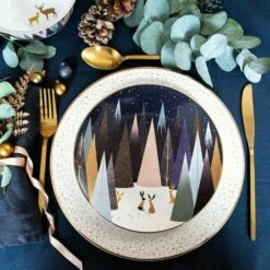 Sara Miller Frosted Pines Collection Rabbit Serving Plate -HARTS OF STUR Sales SMFPR79234 XG Sara Miller Frosted Pines Collection Serving Plate Rabbit 3