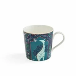 Sara Miller India Collection Mug Giraffe's Courtyard Midnight -HARTS OF STUR Sales SMIM78914 XG Sara Miller India Collection Mug Giraffes Courtyard Midnight 1