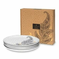 Sara Miller Artisanne Noir Set Of 4 Dinner Plates -HARTS OF STUR Sales SMN79415XD Sara Miller Artisanne Noir Collection Dinner Plate Set of 4 2