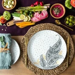 Sara Miller Artisanne Noir Set Of 4 Dinner Plates -HARTS OF STUR Sales SMN79415XD Sara Miller Artisanne Noir Collection Dinner Plate Set of 4 4