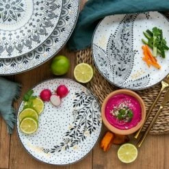 Sara Miller Artisanne Noir Set Of 4 Salad Plates -HARTS OF STUR Sales SMN79416XD Sara Miller Artisanne Noir Collection Salad Plate Set of 4 3