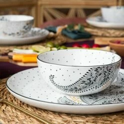 Sara Miller Artisanne Noir Set Of 4 Medium Bowls -HARTS OF STUR Sales SMN79417XD Sara Miller Artisanne Noir Collection Medium Bowl Set of 4 4