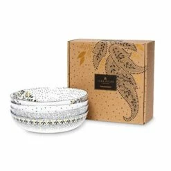 Sara Miller Artisanne Noir Set Of 4 Low Bowls -HARTS OF STUR Sales SMN79418XD Sara Miller Artisanne Noir Collection Low Bowl Set of 4 3