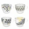 Sara Miller Artisanne Noir Set Of 4 Mugs -HARTS OF STUR Sales SMN79419XD Sara Miller Artisanne Noir Collection Mugs Set of 4