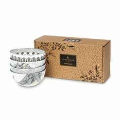 Sara Miller Artisanne Noir Set Of 4 Small Bowls 10 Sara Miller Artisanne Noir Set Of 4 Small Bowls -HARTS OF STUR Sales SMN79424XD Sara Miller Artisanne Noir Small Bowl Set of 4 3