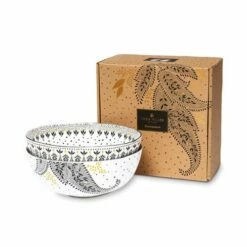 Sara Miller Artisanne Noir Set Of 2 Large Bowls -HARTS OF STUR Sales SMN79425XD Sara Miller Artisanne Noir Large Bowl Set of 2 2