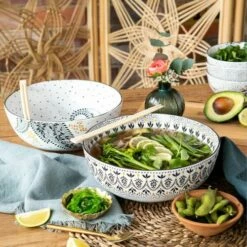 Sara Miller Artisanne Noir Set Of 2 Large Bowls -HARTS OF STUR Sales SMN79425XD Sara Miller Artisanne Noir Large Bowl Set of 2 3